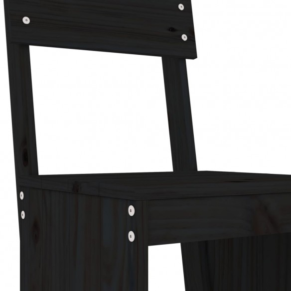 Tabourets de bar 2 pcs noir 40x48,5x115,5 cm bois massif de pin