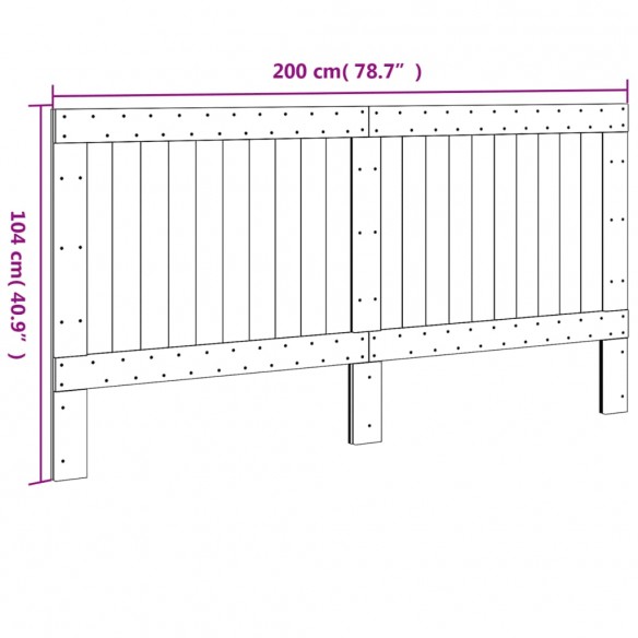 Tête de lit 200x104 cm bois massif de pin