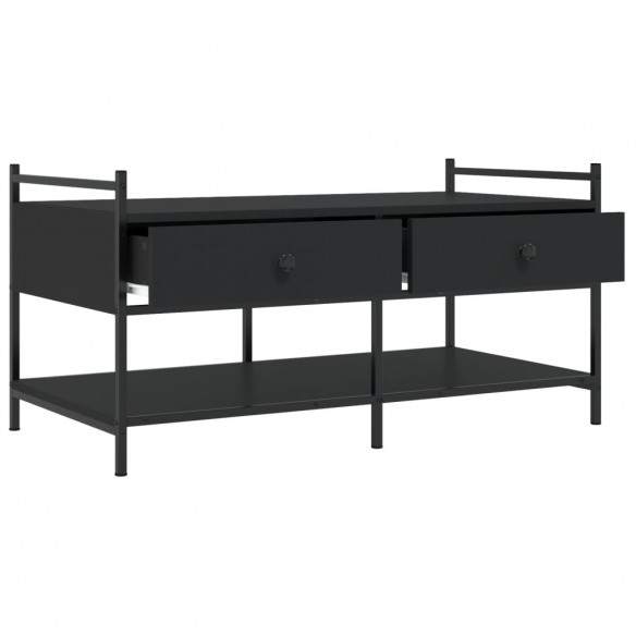 Table basse noir 99x50x50 cm bois d'ingénierie