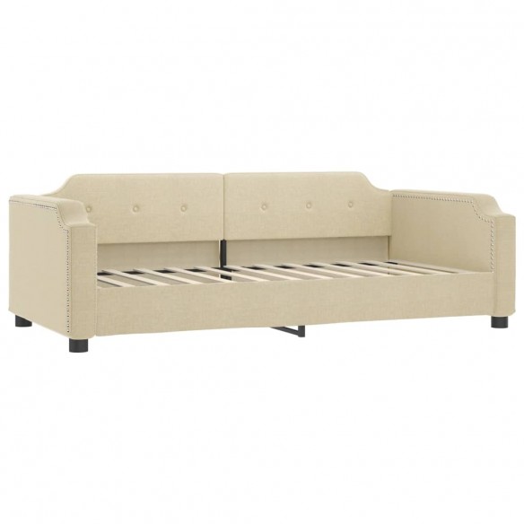 Lit de repos crème 80x200 cm tissu