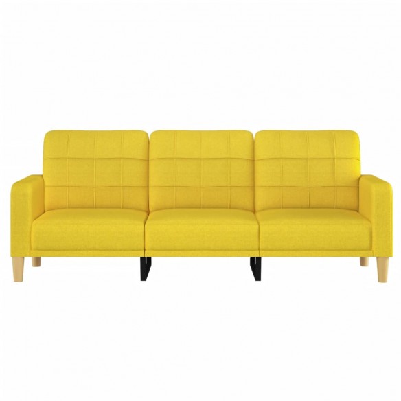 Canapé à 3 places Jaune clair 180 cm Tissu