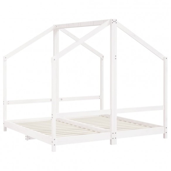 Cadre de lit pour enfant blanc 2x(80x160) cm bois de pin massif