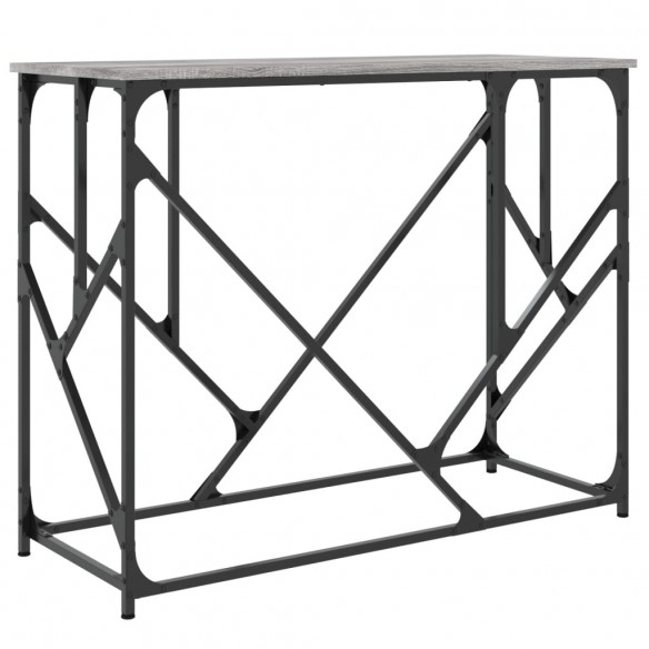 Table console sonoma gris 100x40x80 cm bois d'ingénierie