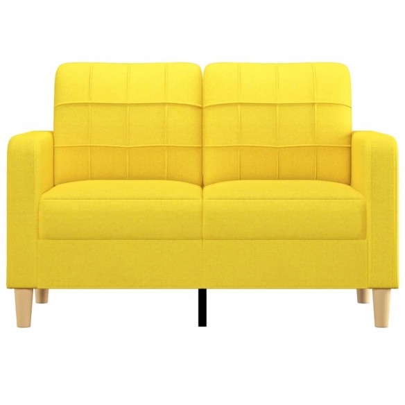 Canapé à 2 places Jaune clair 120 cm Tissu