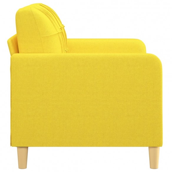 Canapé à 2 places Jaune clair 120 cm Tissu