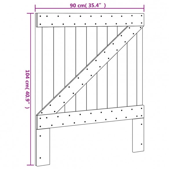 Tête de lit 90x104 cm bois massif de pin