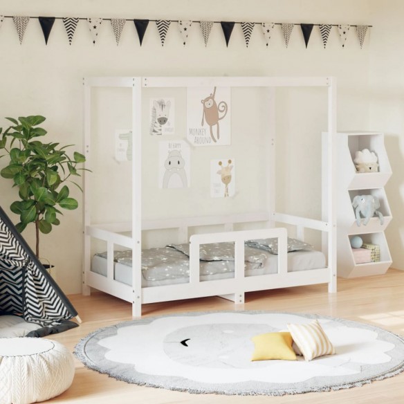 Cadre de lit pour enfant blanc 70x140 cm bois de pin massif