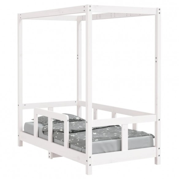 Cadre de lit pour enfant blanc 70x140 cm bois de pin massif