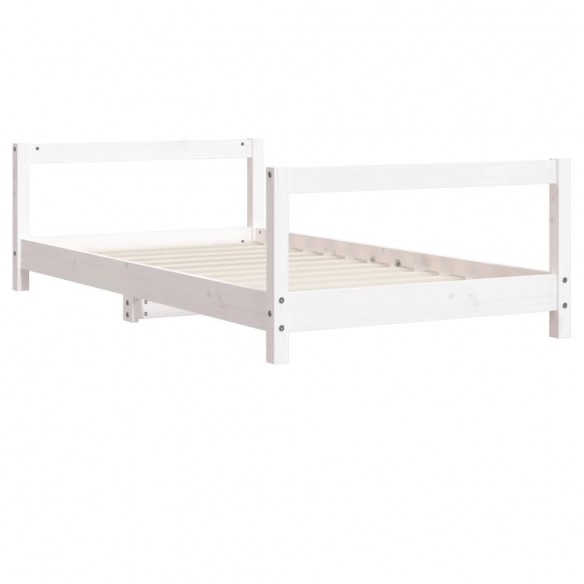 Cadre de lit pour enfant blanc 80x160 cm bois de pin massif