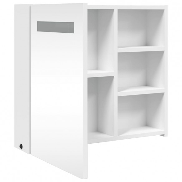 Armoire de salle de bain à miroir avec LED blanc 60x13x52 cm