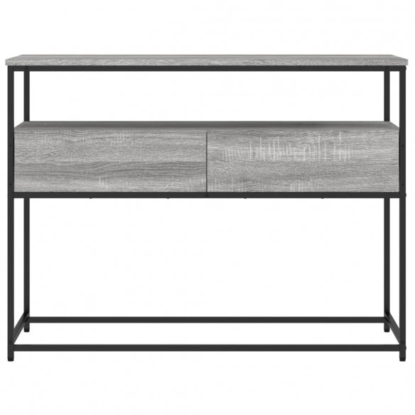 Table console sonoma gris 100x40x75 cm bois d'ingénierie