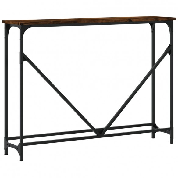 Table console chêne fumé 102x22,5x75 cm bois d'ingénierie