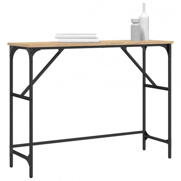 Table console chêne sonoma 100x32x75 cm bois d'ingénierie