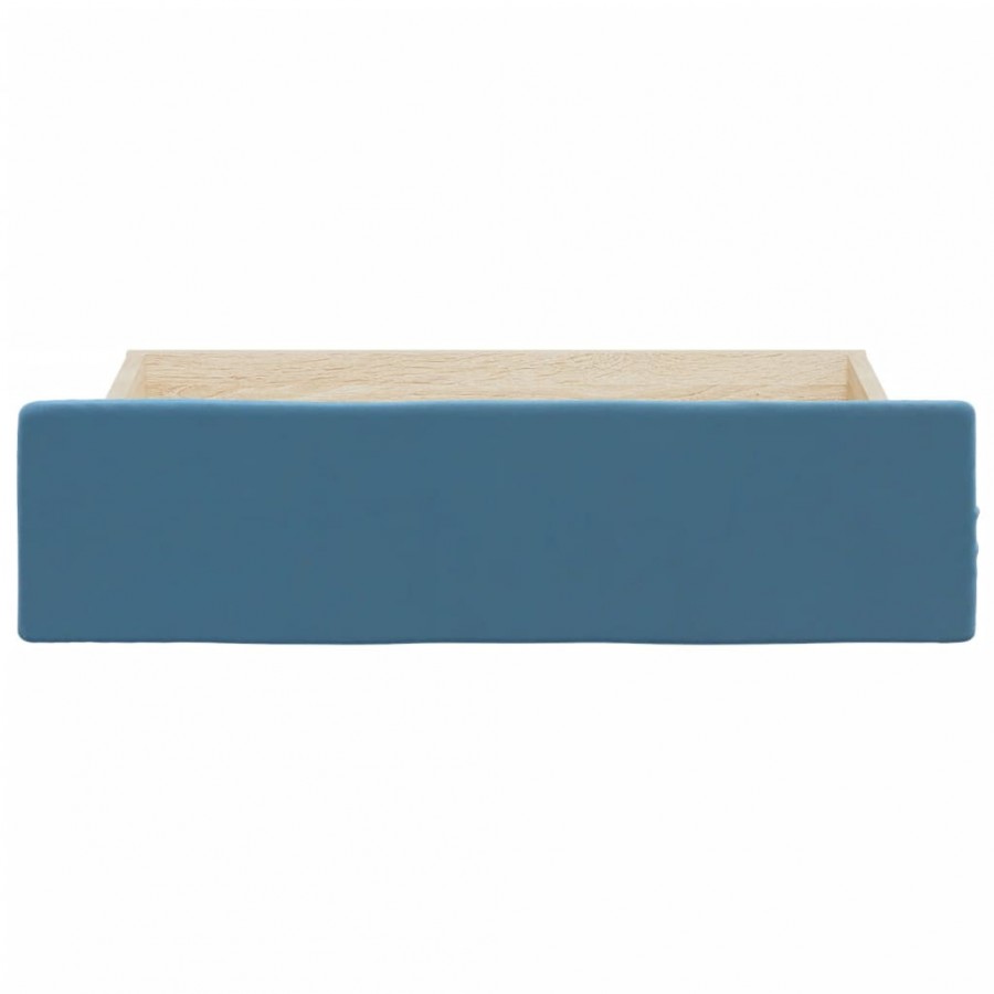 Tiroirs de lit 2 pcs bleu bois d'ingénierie et tissu Tiroirs de lit 2 pcs bleu bois d'ingénierie et tissu