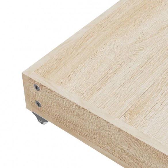 Tiroirs de lit 2 pcs bleu bois d'ingénierie et tissu