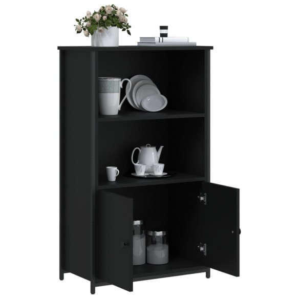 Buffet haut noir 62x32x103,5 cm bois d'ingénierie