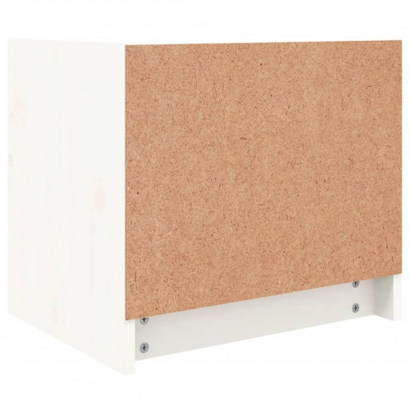 Table de chevet blanc 40x31x35,5 cm bois de pin massif