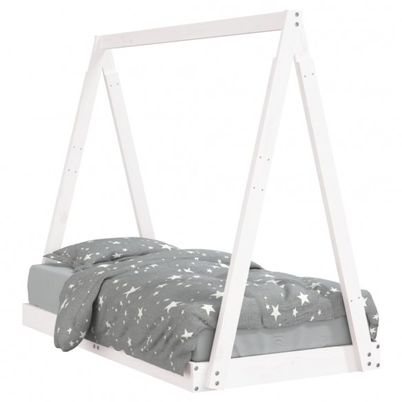 Cadre de lit pour enfant blanc 70x140 cm bois de pin massif