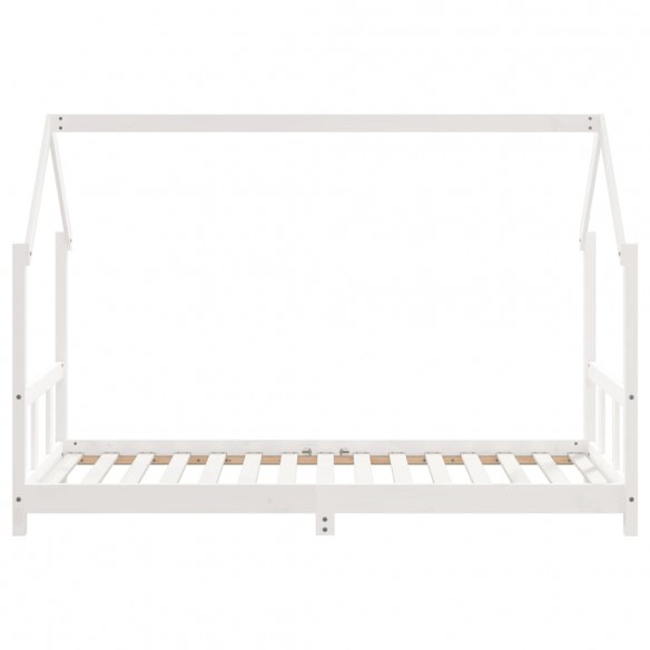 Cadre de lit pour enfants blanc 90x190 cm bois de pin massif