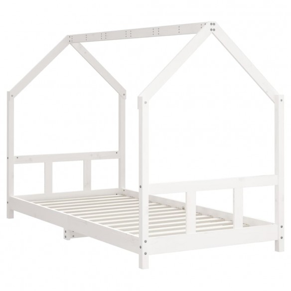 Cadre de lit pour enfants blanc 90x190 cm bois de pin massif