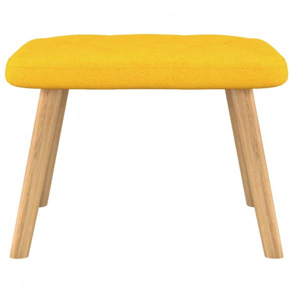 Chaise de relaxation avec tabouret Jaune moutarde Tissu