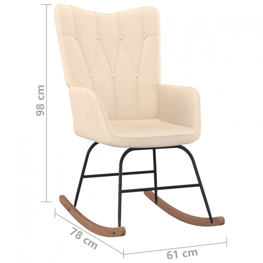 Chaise à bascule Crème Tissu