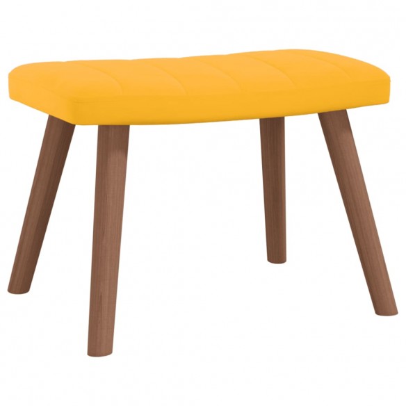 Chaise à bascule avec repose-pied Jaune moutarde Velours