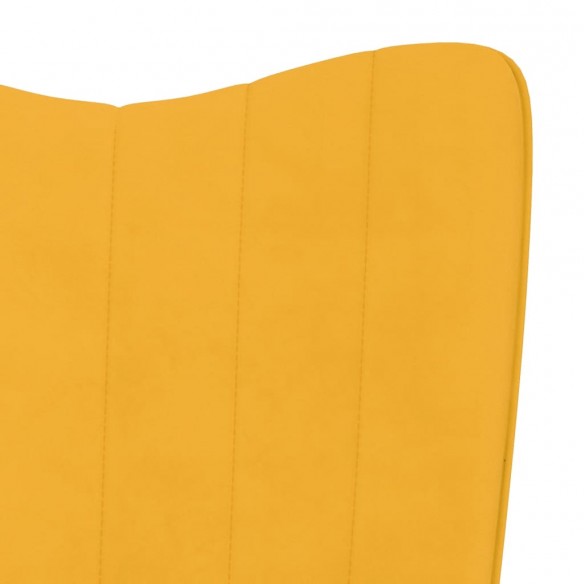 Chaise à bascule avec repose-pied Jaune moutarde Velours