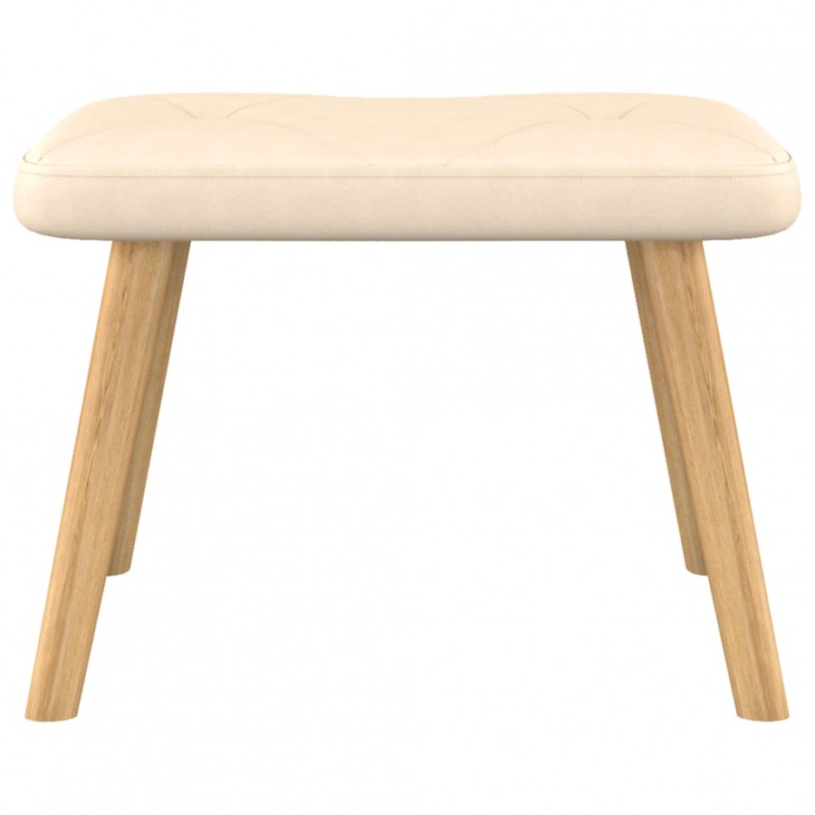 Chaise à bascule avec repose-pied Crème Tissu