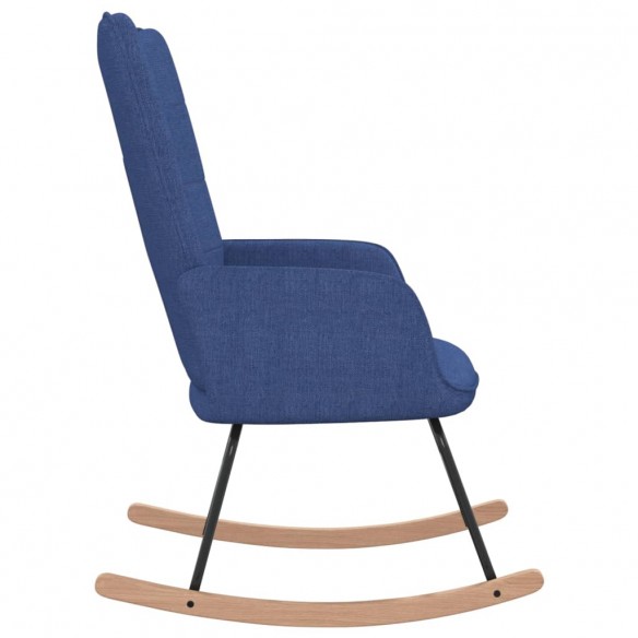 Chaise à bascule Bleu Tissu
