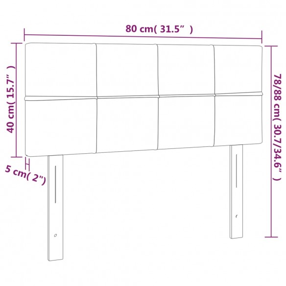 Tête de lit Crème 80x5x78/88 cm Tissu