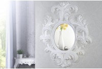 Miroir mural style baroque en polyrésine blanc
