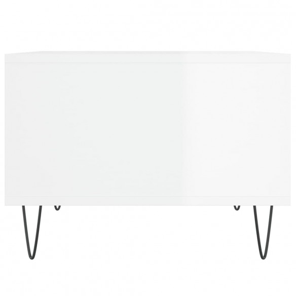 Table basse Blanc brillant 60x50x36,5 cm Bois d'ingénierie