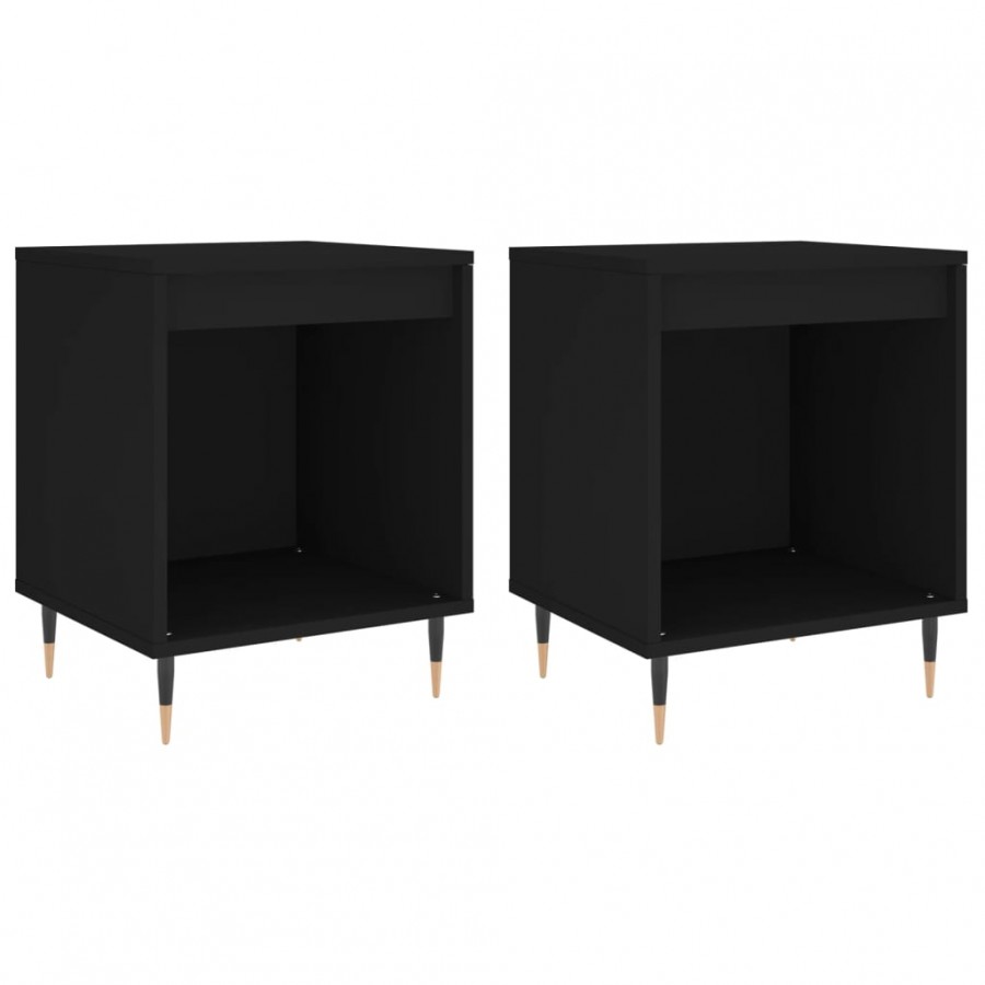 Tables de chevet 2 pcs noir 40x35x50 cm bois d’ingénierie Tables de chevet 2 pcs noir 40x35x50 cm bois d’ingénierie