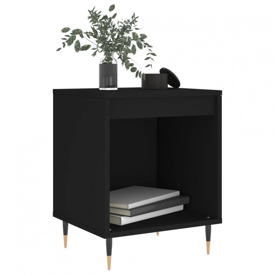 Tables de chevet 2 pcs noir 40x35x50 cm bois d’ingénierie Tables de chevet 2 pcs noir 40x35x50 cm bois d’ingénierie