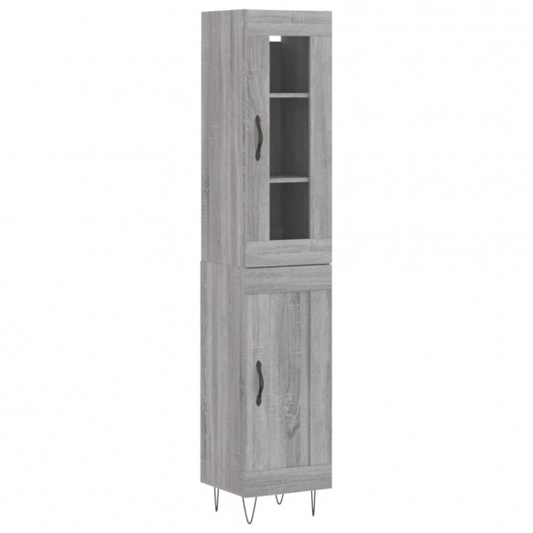 Buffet haut Sonoma gris 34,5x34x180 cm Bois d'ingénierie