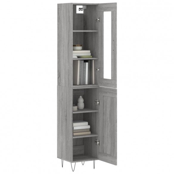 Buffet haut Sonoma gris 34,5x34x180 cm Bois d'ingénierie