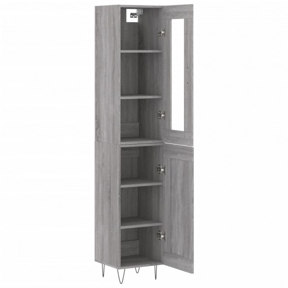 Buffet haut Sonoma gris 34,5x34x180 cm Bois d'ingénierie