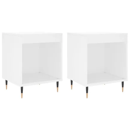 Tables de chevet 2 pcs blanc 40x35x50 cm bois d’ingénierie 2