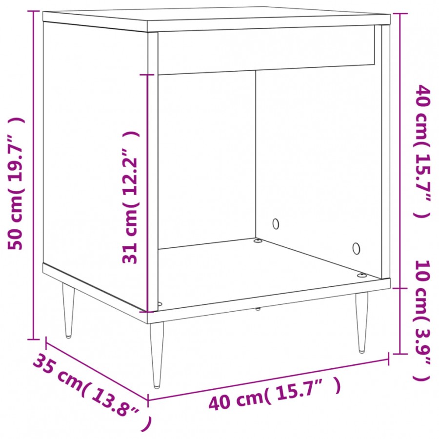 Tables de chevet 2 pcs blanc 40x35x50 cm bois d’ingénierie