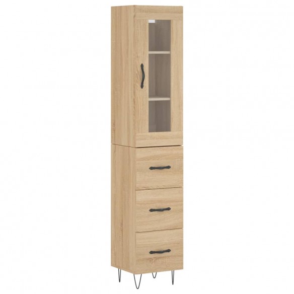 Buffet haut Chêne sonoma 34,5x34x180 cm Bois d'ingénierie