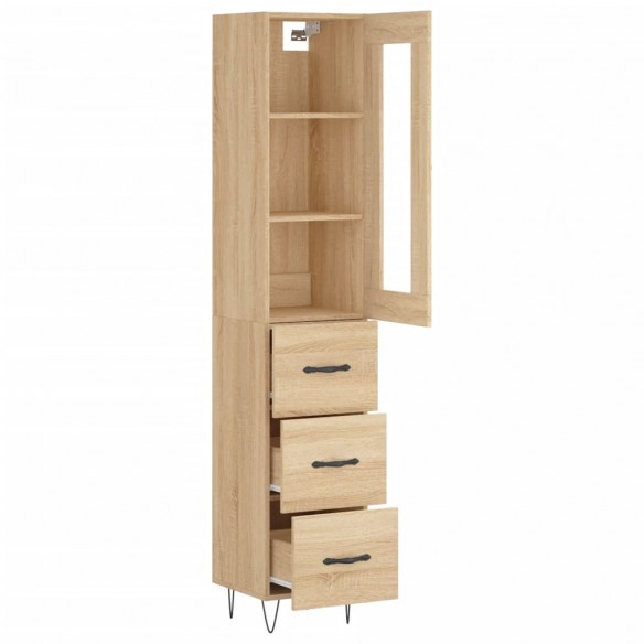 Buffet haut Chêne sonoma 34,5x34x180 cm Bois d'ingénierie