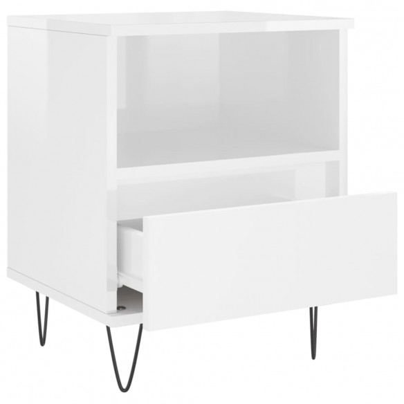 Tables de chevet 2 pcs blanc brillant 40x35x50 cm