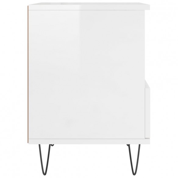 Tables de chevet 2 pcs blanc brillant 40x35x50 cm