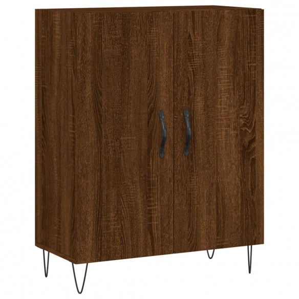 Buffet haut Chêne marron 69,5x34x180 cm Bois d'ingénierie