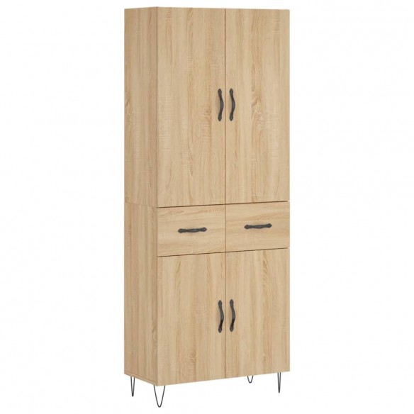 Buffet haut Chêne sonoma 69,5x34x180 cm Bois d'ingénierie