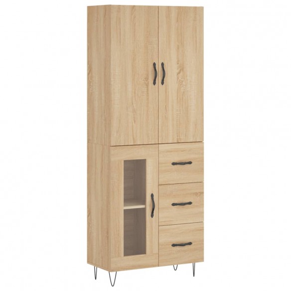 Buffet haut Chêne sonoma 69,5x34x180 cm Bois d'ingénierie