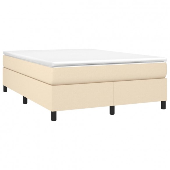 Sommier à lattes de lit avec matelas Crème 140x190 cm Tissu