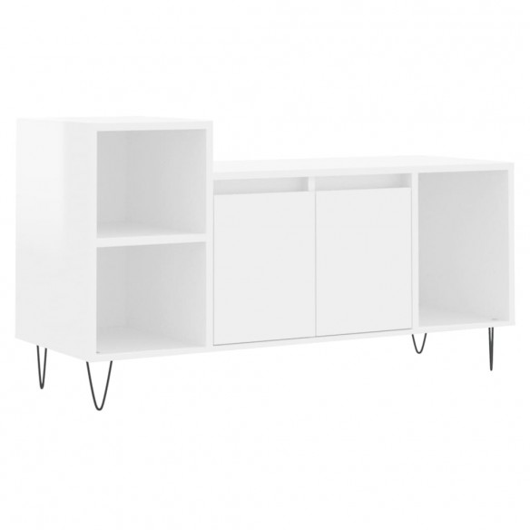 Meuble TV Blanc brillant 100x35x55 cm Bois d'ingénierie