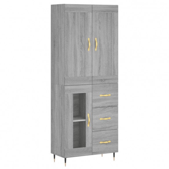 Buffet haut Sonoma gris 69,5x34x180 cm Bois d'ingénierie